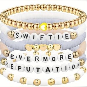 New! Taylor Swift Swiftie Evermore Reputation Friendship Bracelet Set of 5